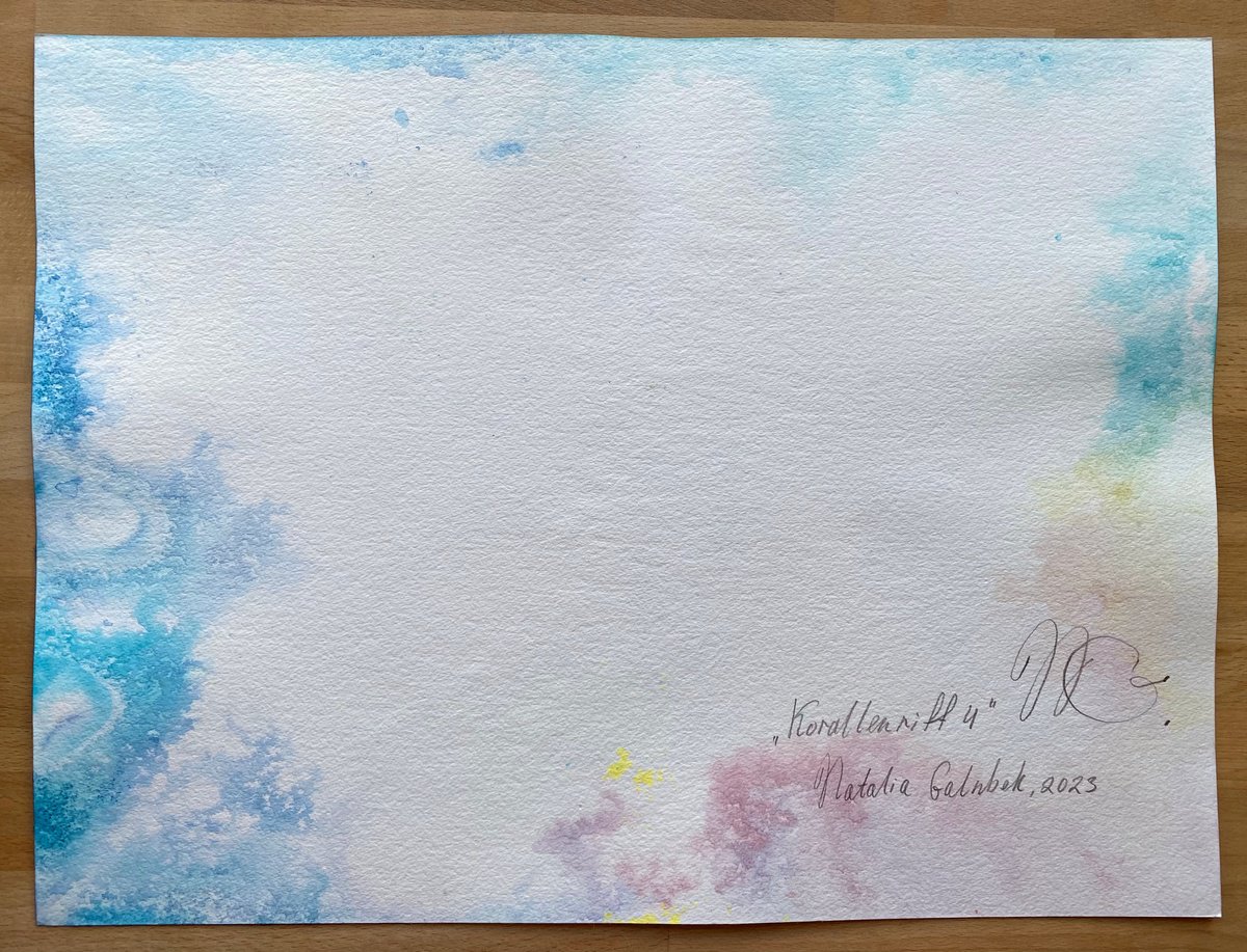 Impressionistic Landscape Watercolour By Natalia Galnbek, 19 X 14", Under Water Life, Original Artwork