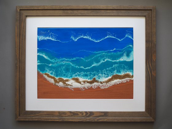 Tropical golden beach - original resin seascape