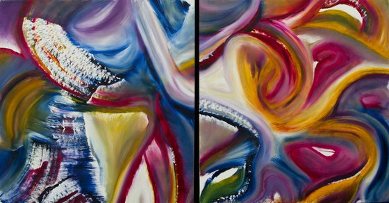 Diptych "Festa" n° 2 paintings