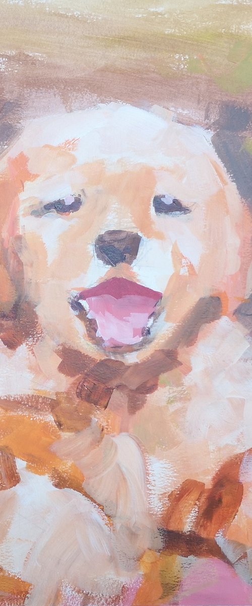 "Pup" (acrylic on paper painting) (11x15×0.1'') by Alexander Koltakov