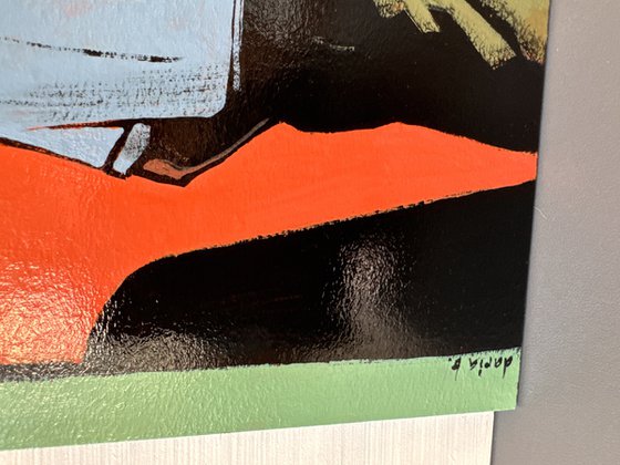 Man with Flowers Small Original Painting