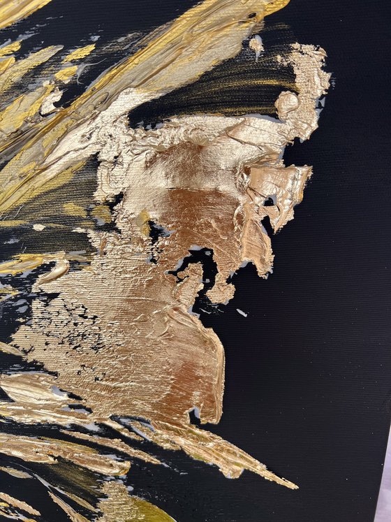 Gold Black abstract butterfly.
