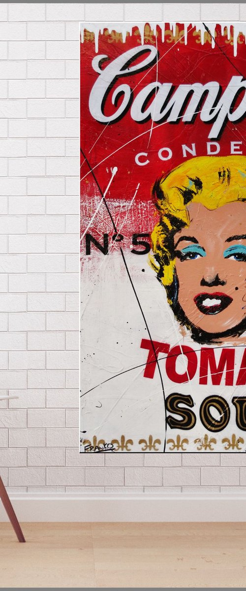 The Best Soup 140cm x 100cm Marilyn Monroe Texture Urban Pop Art by Franko