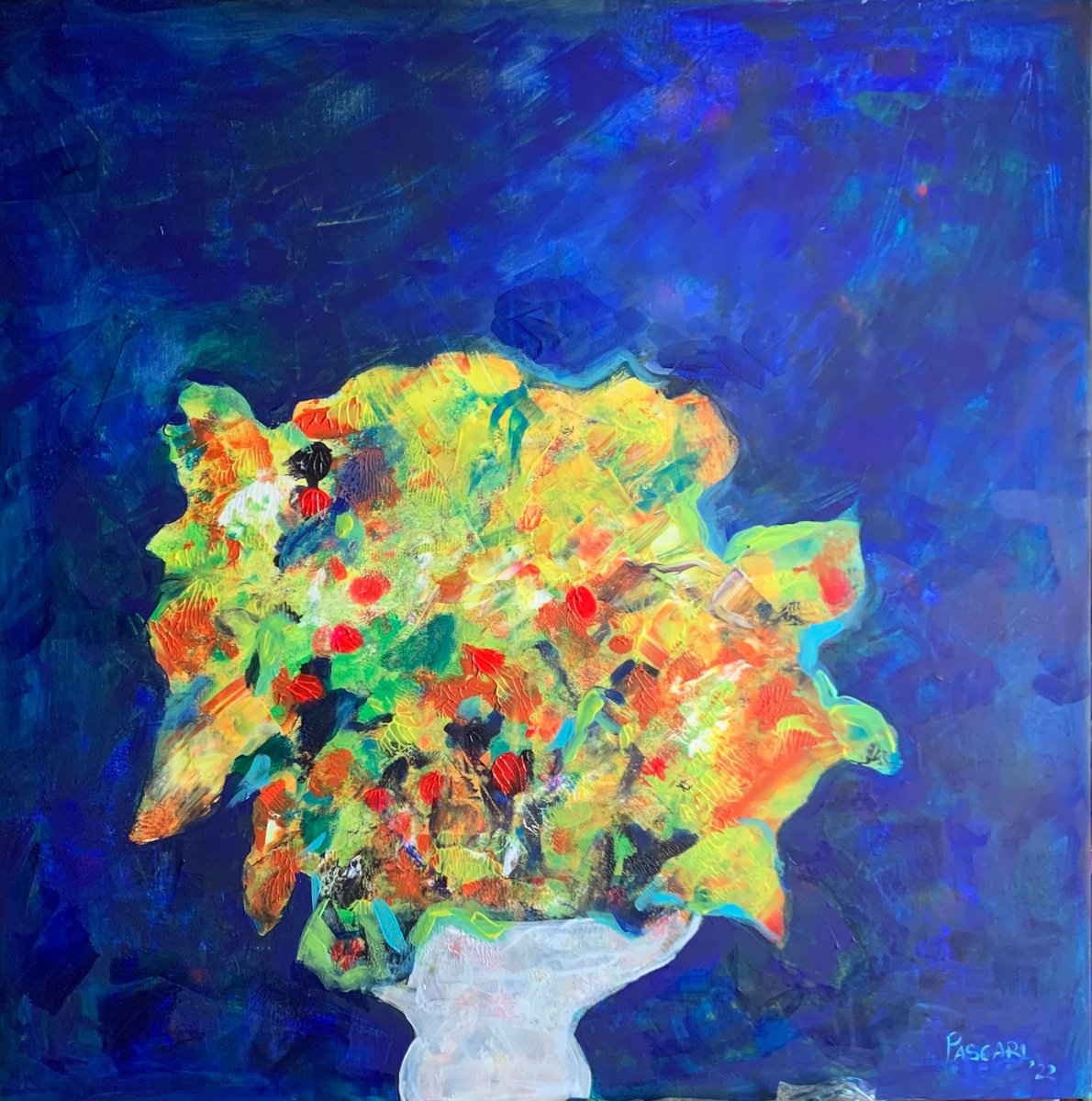 Luminous Bloom In The Deep By Olga Pascari, 39 X 39, Artwork For Sale On Artfinder