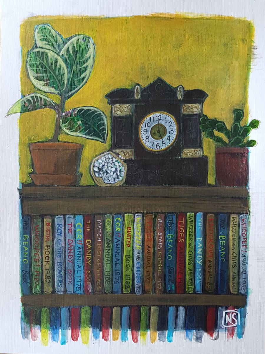 Clock and Annuals by Nina Shilling