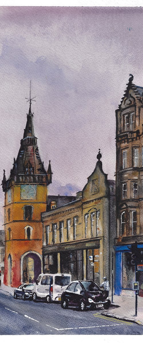 Glasgow Trongate Watercolour Cityscape Painting by Stephen Murray