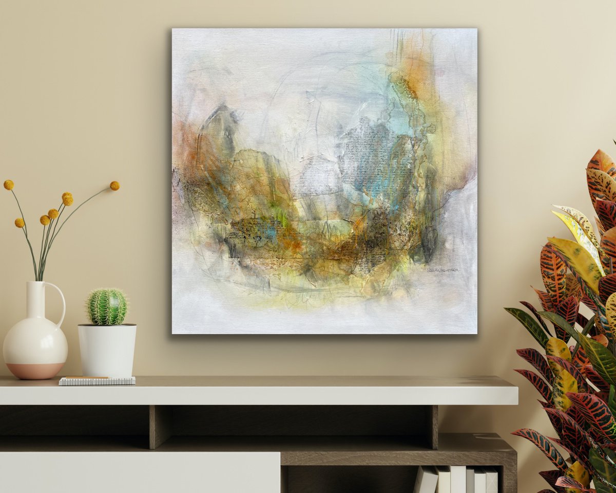 Loving memories #1 I 60 x 60 cm I natural abstract artwork I square by Kirsten Schankweiler