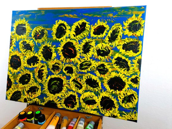 Blooming sunflowers 6