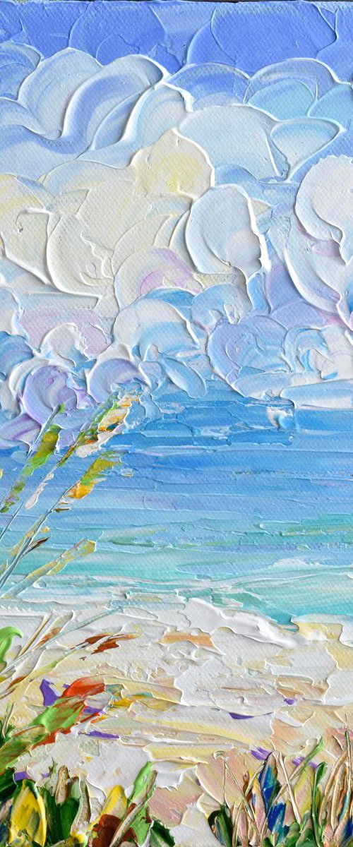 Sunny Day At The Beach 10"x10" by Olga Tkachyk
