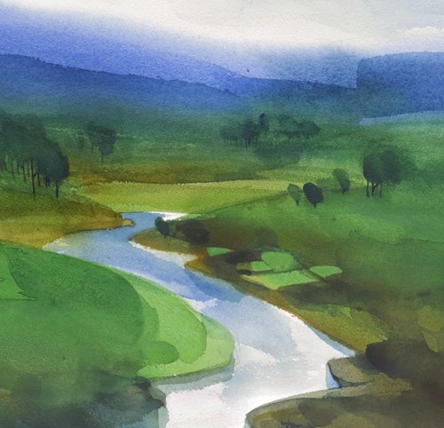 Composing river & green valley by Prashant Prabhu