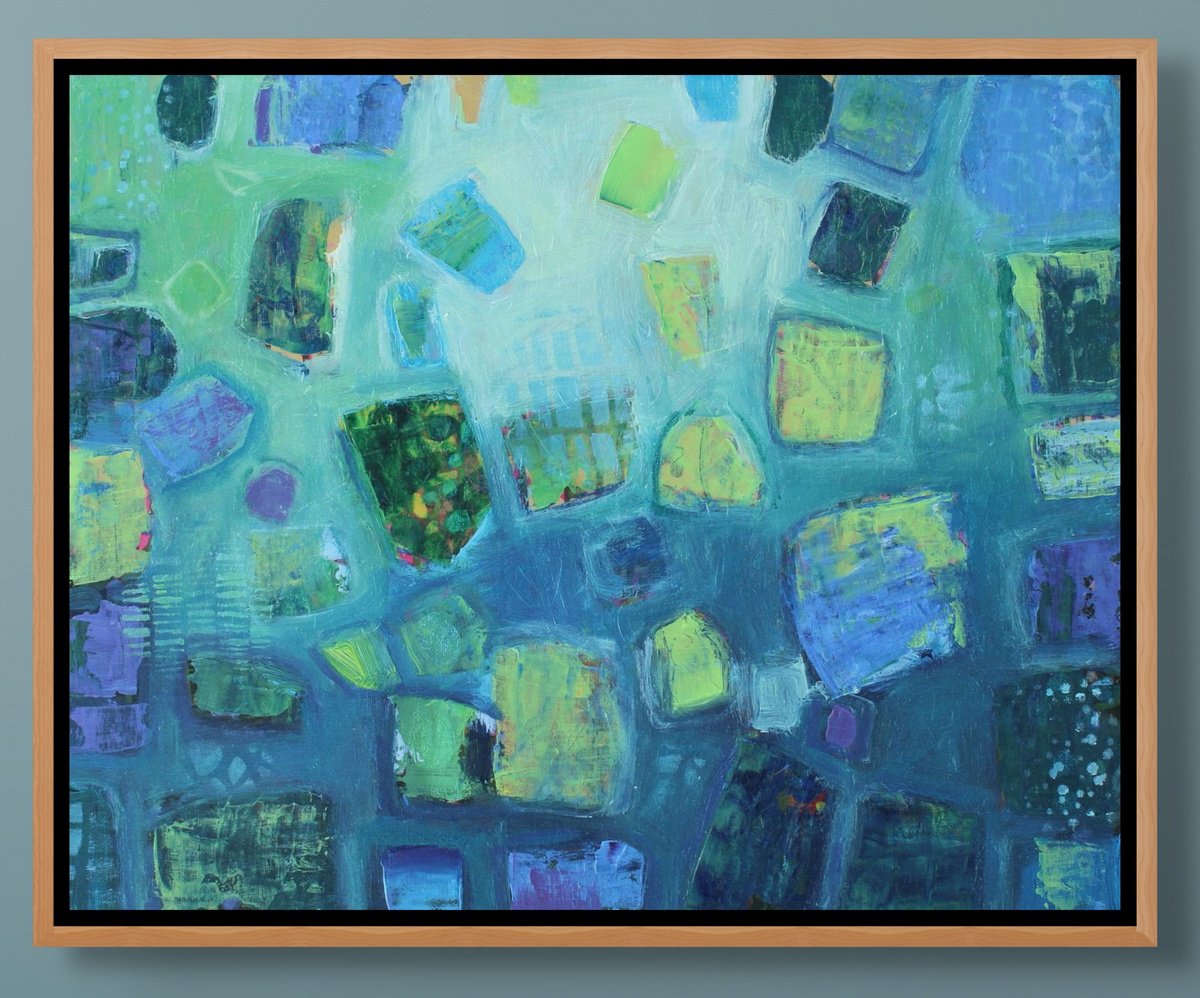 Expressive Abstract Acrylic Painting By Sage Mountain Studio, 20 X 16", Wait Here While I Investigate, Original Artwork
