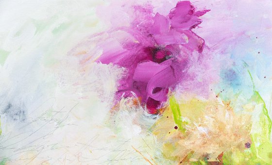 Jardin de roses - Expressive floral painting - Ready to hang
