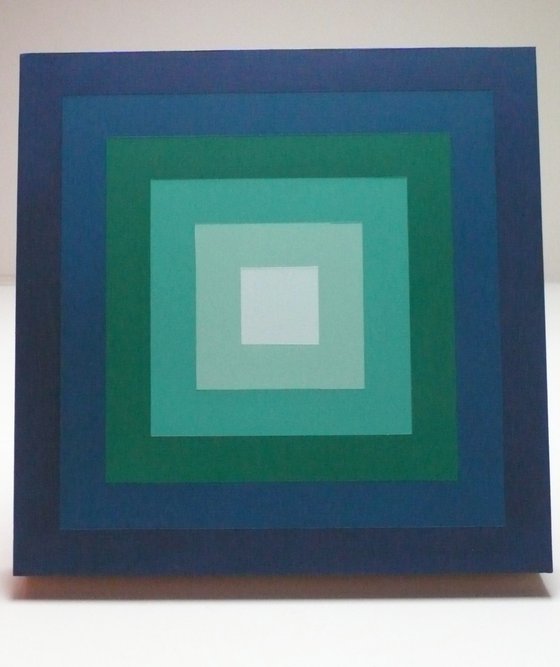 Concentric Squares - Blue Green