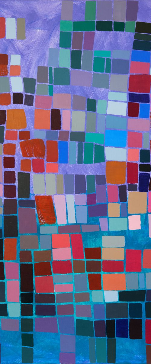 Squares / Turquoise Purple Orange by Simon Findlay