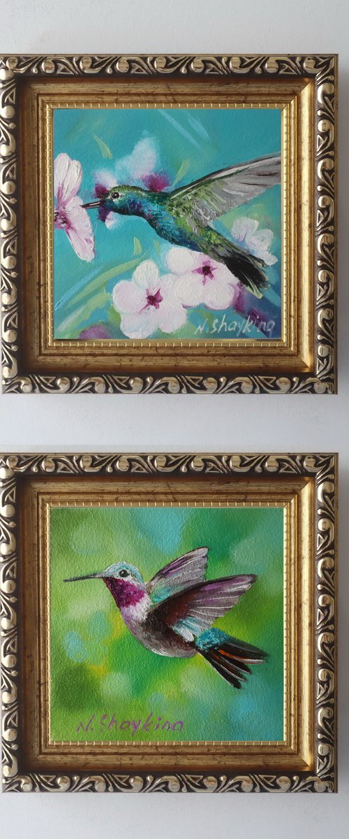 Hummingbird in Flight, Birds Lover Gift by Natalia Shaykina