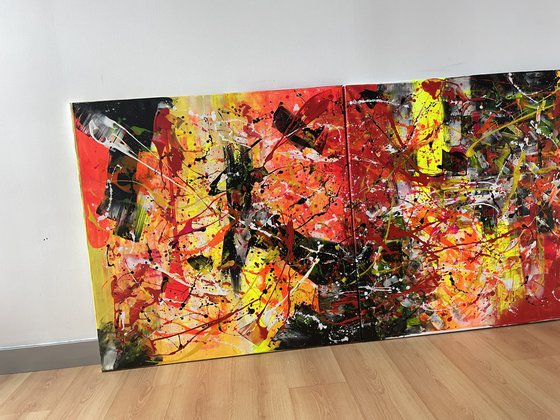 Diptych-Fire in the Dark
