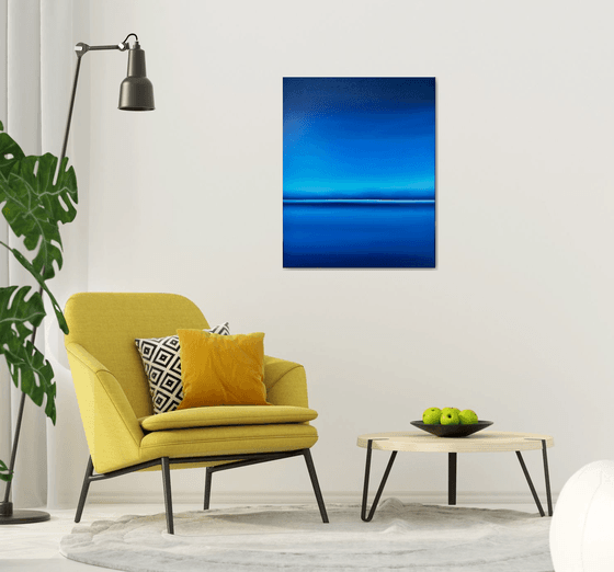 Night lake in Ukraine - Blue abstract