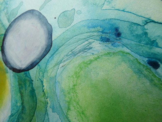 Green Spring Forest - abstract watercolor