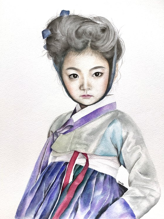 Girl wearing Hanbok