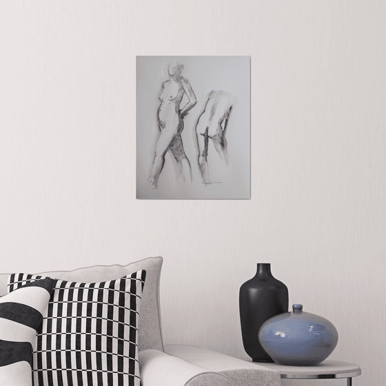Standing female nude
