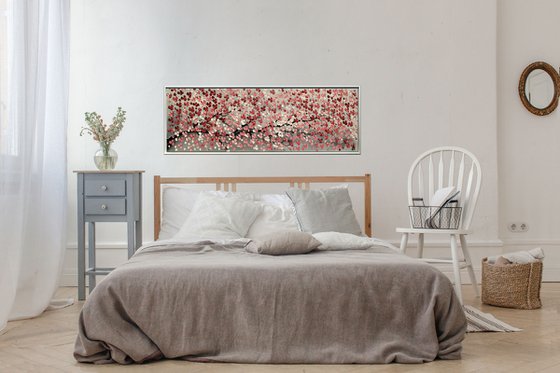 Just a Branch  acrylic abstract painting cherry blossoms nature painting framed canvas wall art