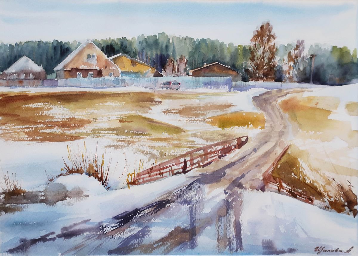 WATERCOLOR PAINTING Early spring by Anna Shchapova