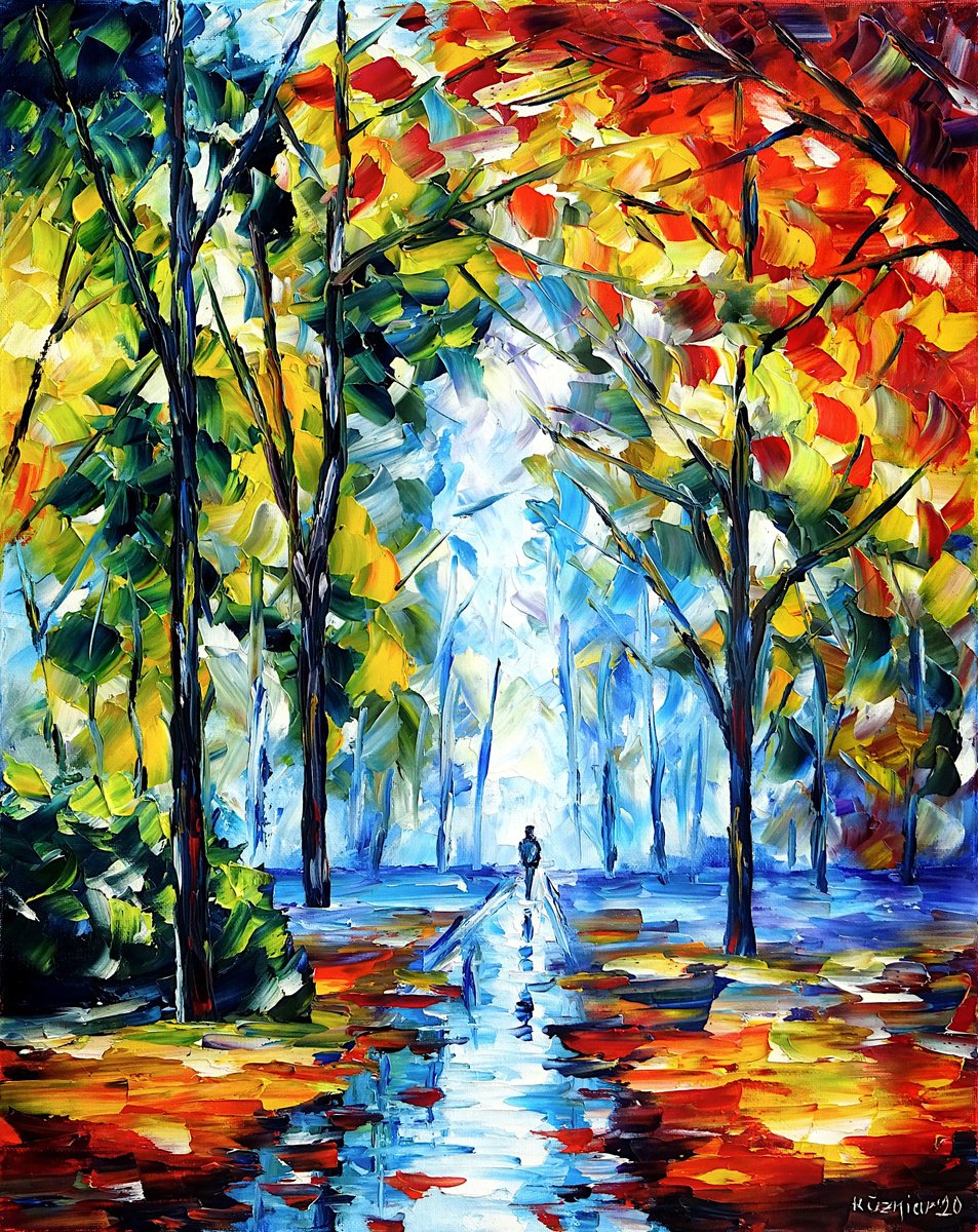Expressive Oil Painting , Lonely Man By Mirek Kuzniar, 16 X 20, Artwork For Sale On Artfinder
