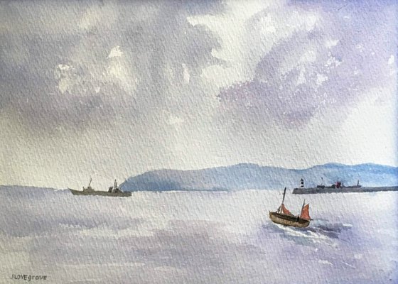 Going Fishing, an original watercolour painting!