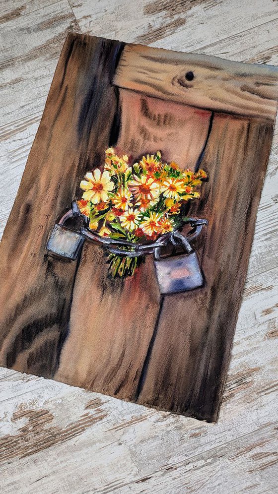 Flowers Behind the Lock