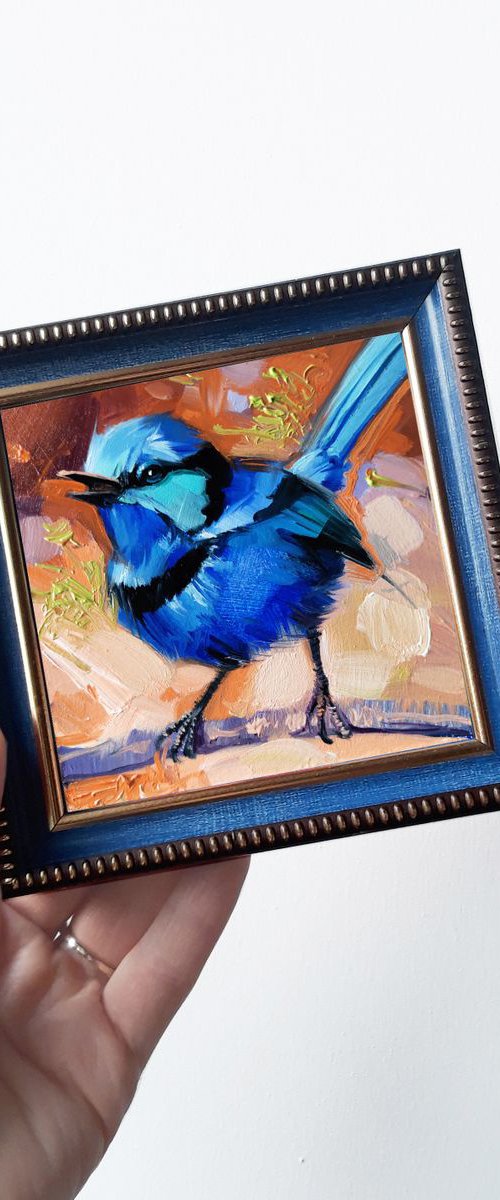 Fairy wren bird by Nataly Derevyanko