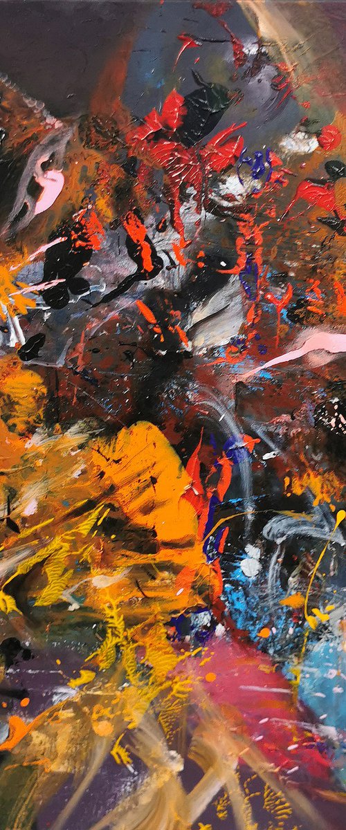 Large size amazing enigmatic colors composition by romanian master O Kloska by Kloska Ovidiu