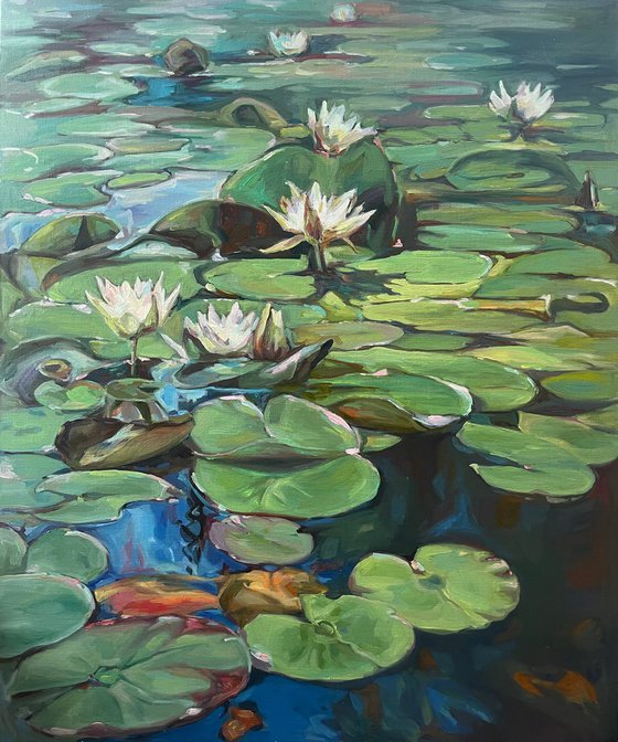 Sunny water lilies 60.6 cm/ 72.7 cm