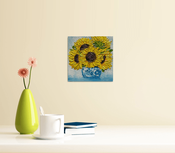 Sunflowers in Vase! Miniature painting