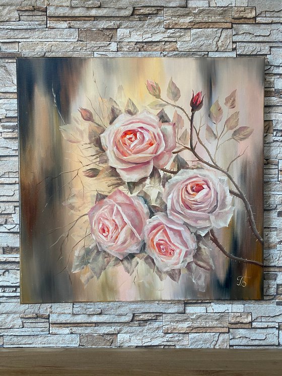 Roses in pastel colors.