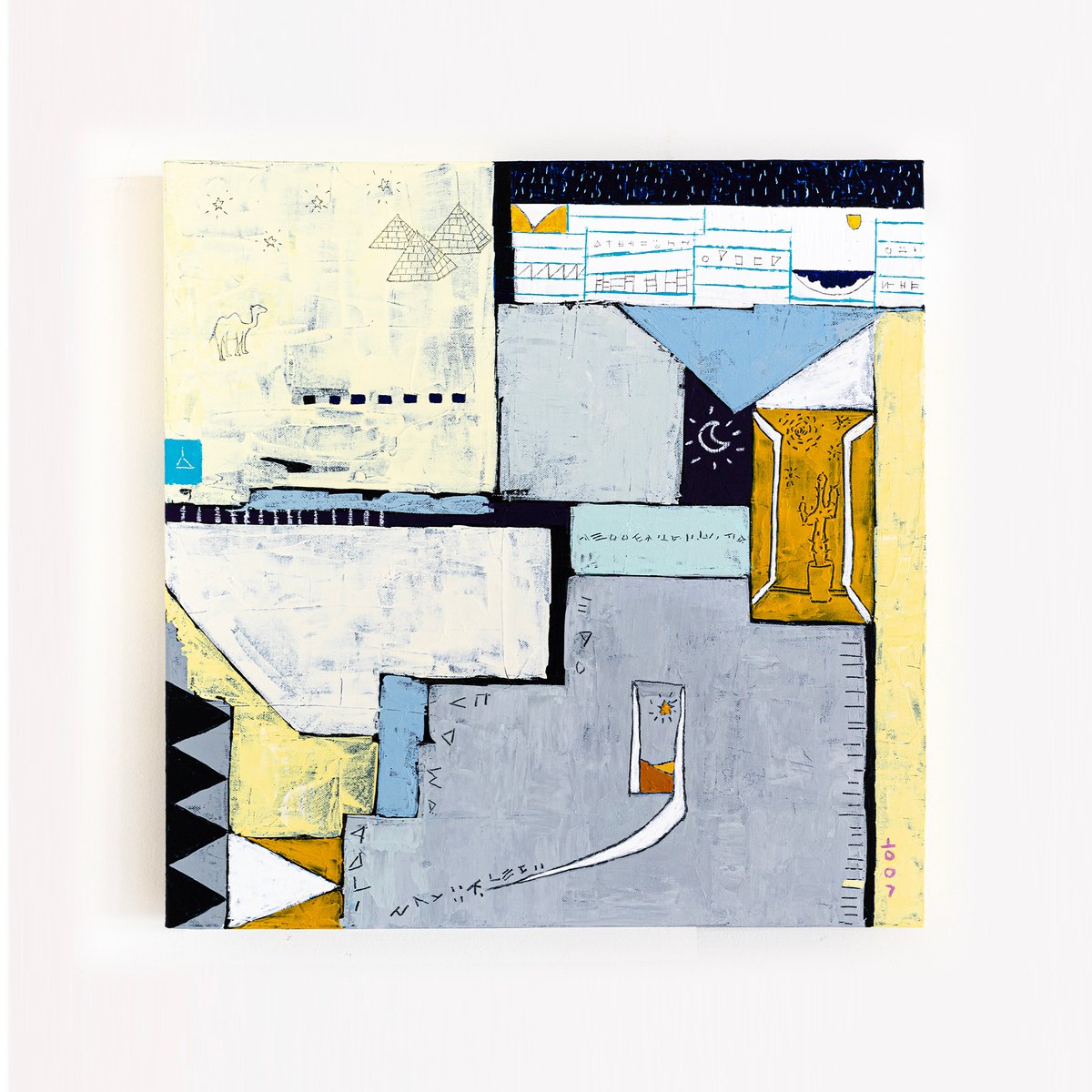 Abstract Acrylic Painting By Hyunah Kim, 24 X 24, Insomnia I, Original Artwork