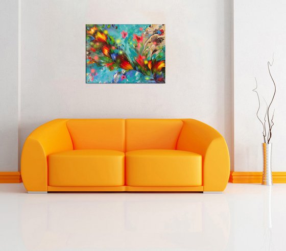 "Emerald Dreams" Abstract Painting 60 x 80cm