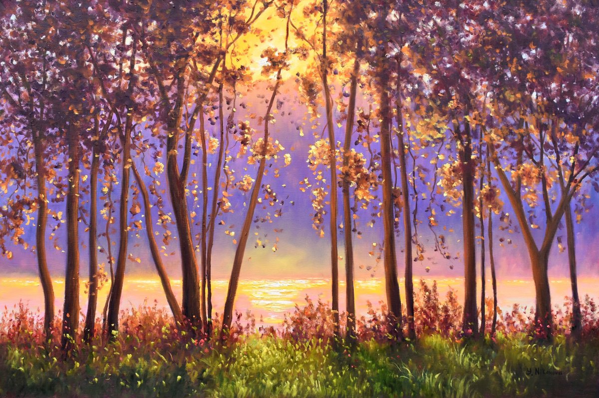 Setting Sun By Yulia Nikonova, 36 X 24, Artwork For Sale On Artfinder