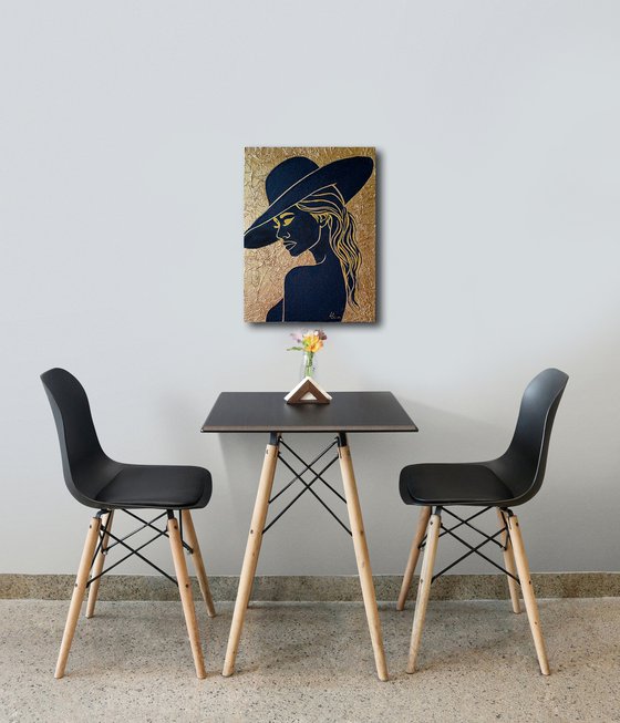 Woman in Shadow and Gold