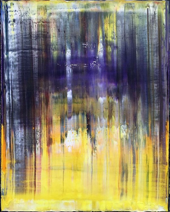 "Purple Rain" - FREE USA SHIPPING - Original PMS Abstract Oil Painting On Canvas - 16" x 20"