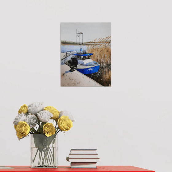 Boat on the river. Diptych