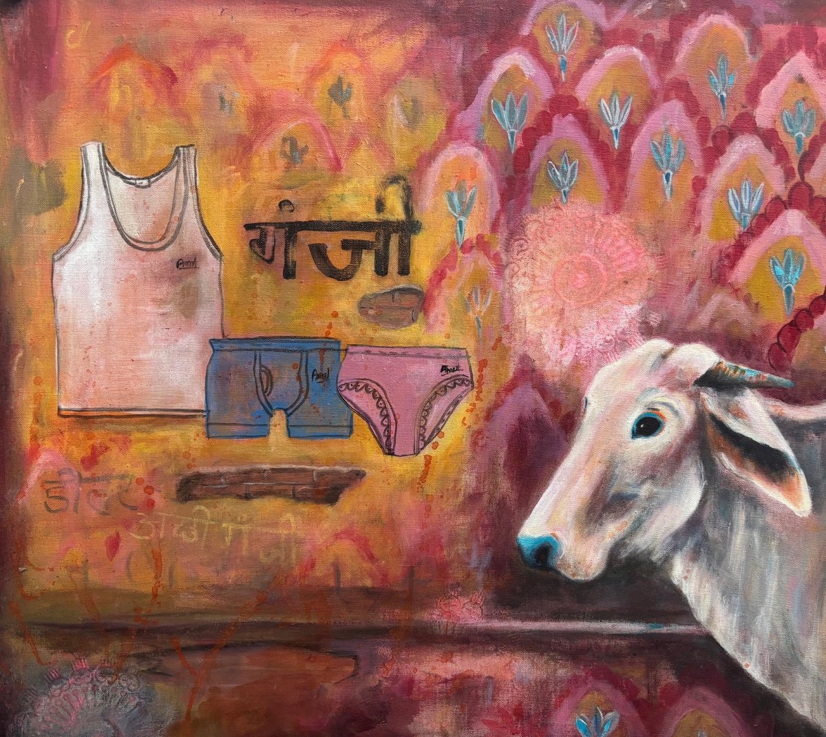 Expressive Animal Painting By Charlotte Gerrard, 31 X 28, Gungi, Original Artwork