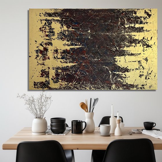 Greengold on grey 110x70x2 cm