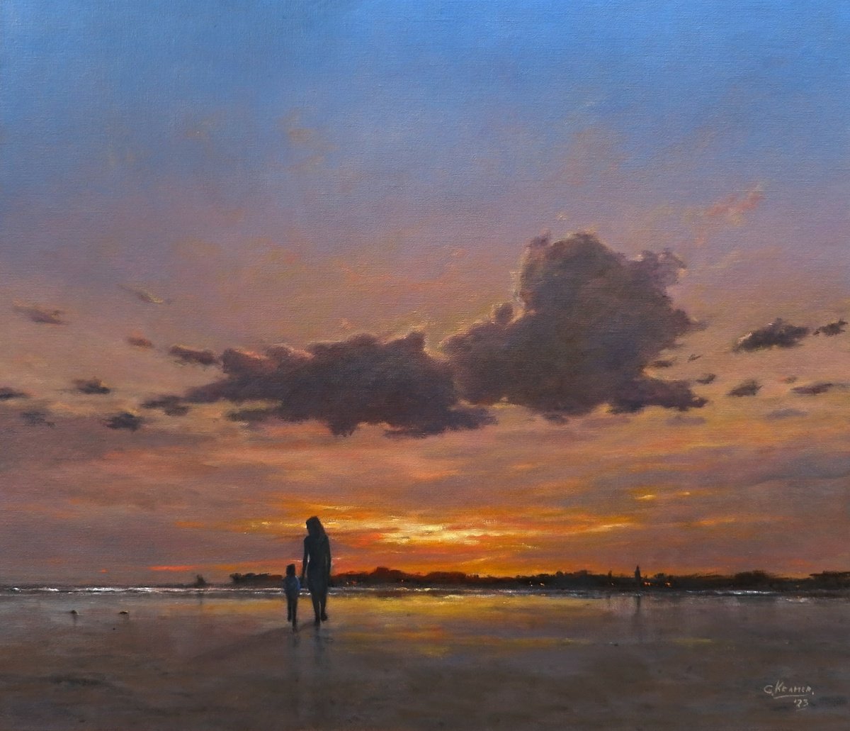 A late walk on the beach by Gerard Kramer