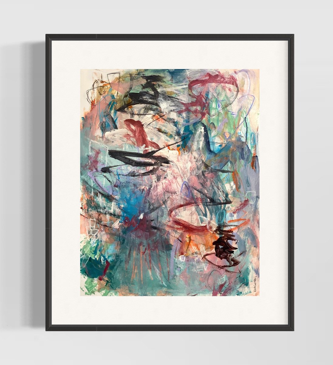 Organic Abstract Acrylic Painting By Kat Crosby, 18 X 24", Up In The Spotlight, Original Artwork