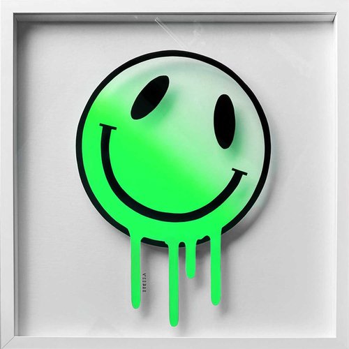 Melting Smiley - acid green by VeeBee