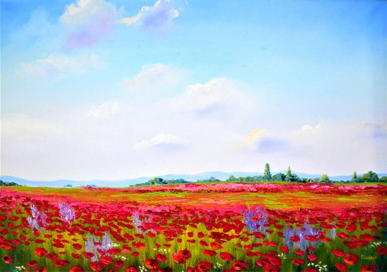 Impasto Poppies