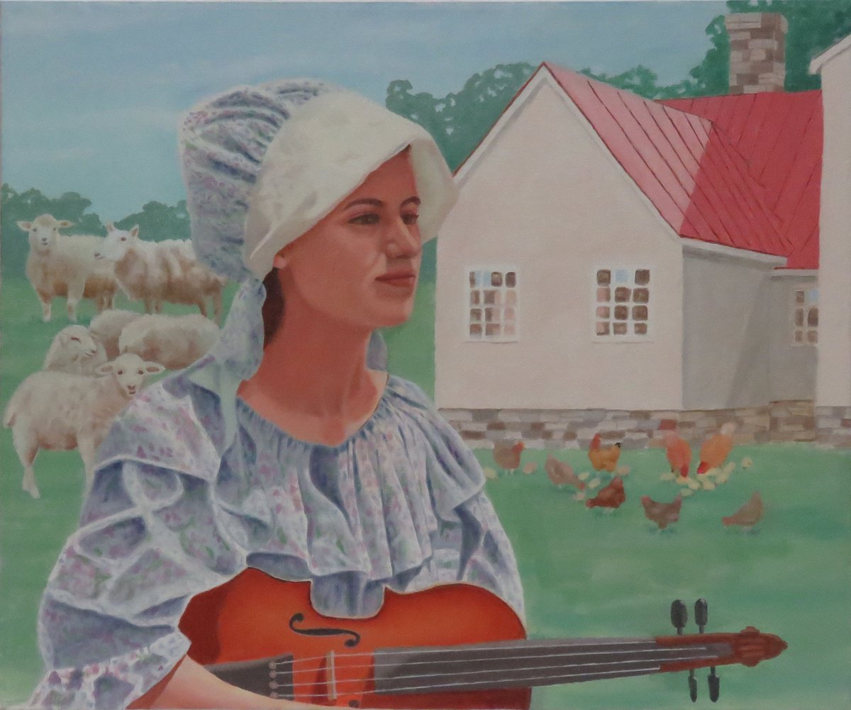 Photorealistic Portrait Oil Painting By Stephen Benedek, 24 X 20", In Older Times, Original Artwork