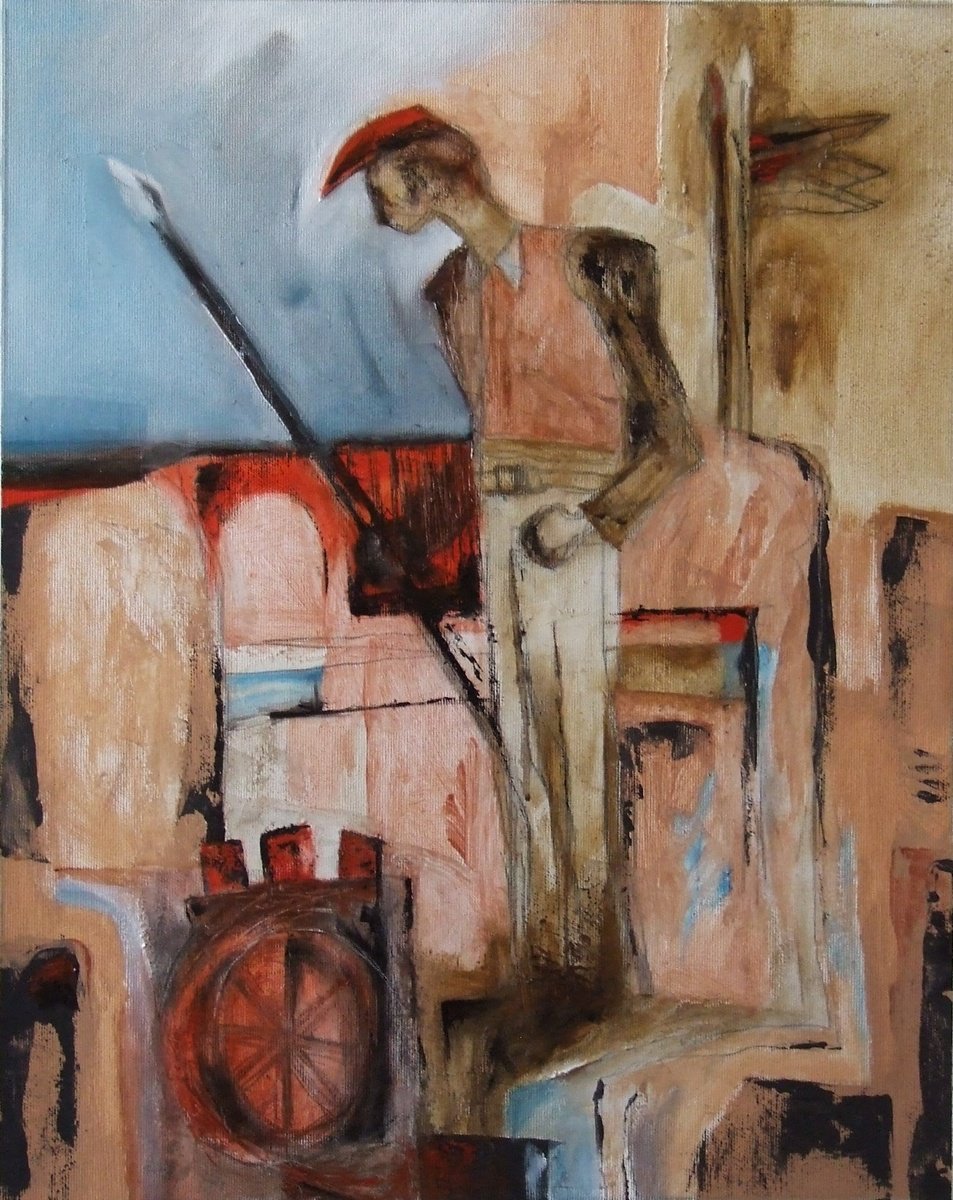 Abstract Oil Painting By Csaba Csendes, 15 X 19, Az S?rzS?, Original Artwork