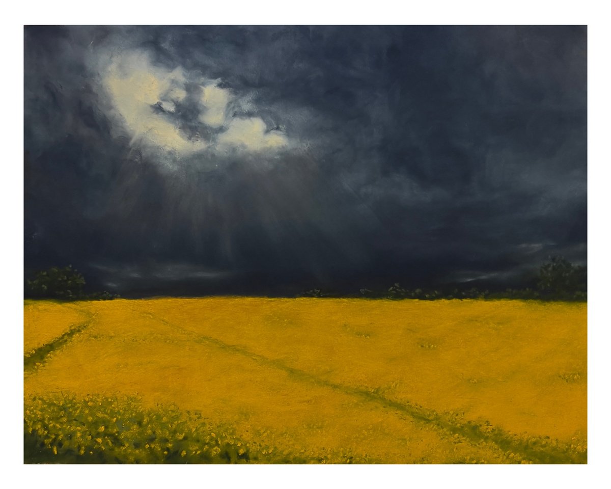 Impressionistic Painting , Feld Unter Wolken By Sophie Kruszynski, 12 X 9, Artwork For Sale On Artfinder