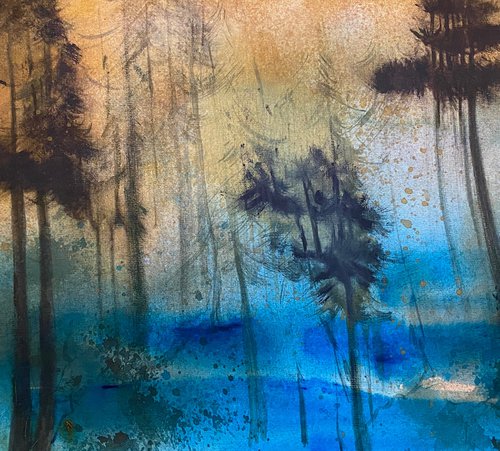 Misty Scots Pines by Teresa Tanner